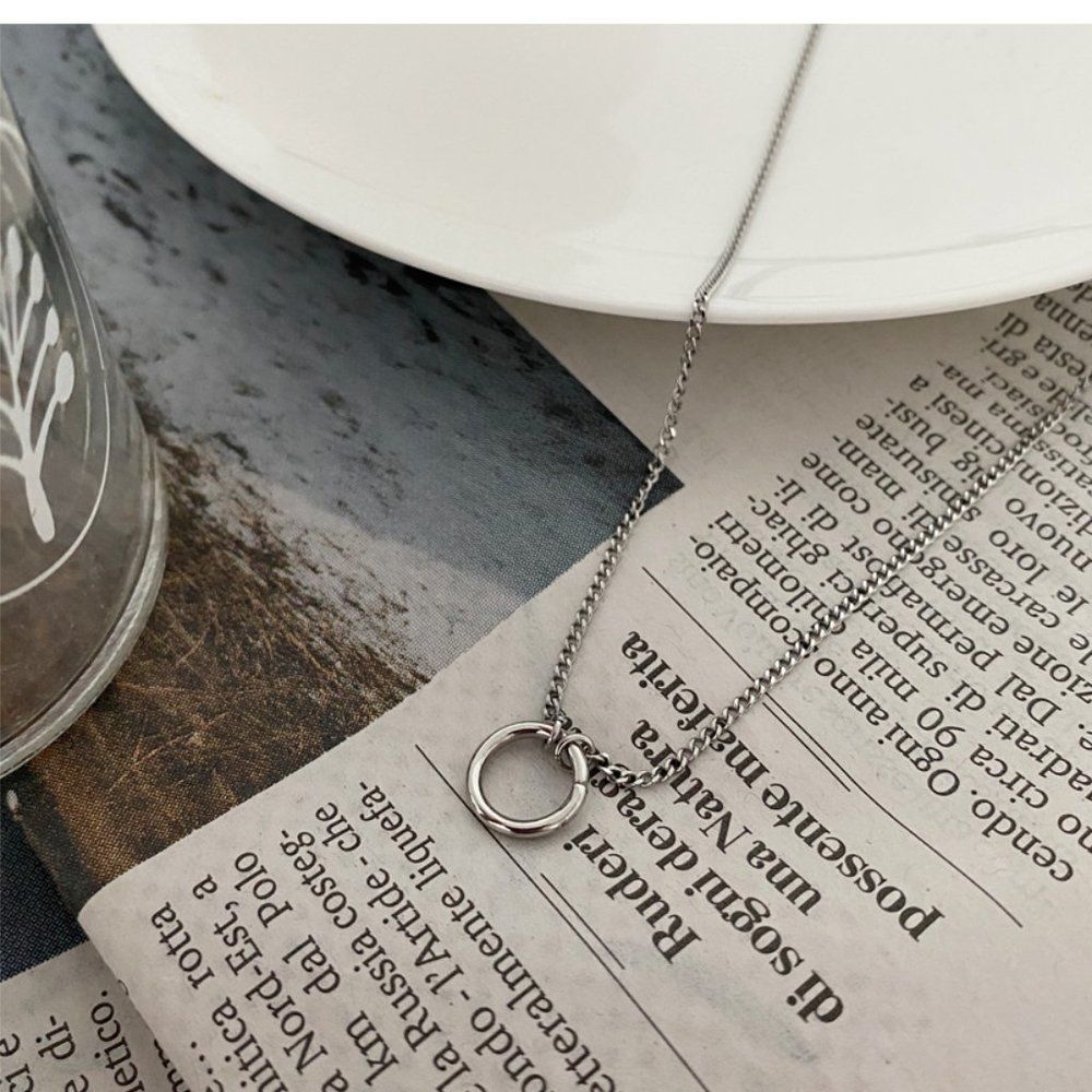 Surgical Steel  Open Circle Necklace